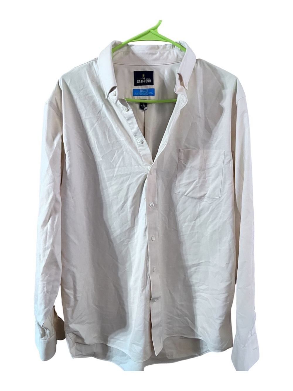 Stafford Men's Button-Down Dress Shirt - Off-White